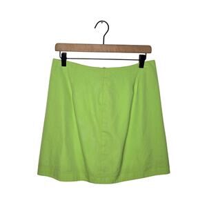 MOSCHERY 100% Wool Mini Skirt Lime Green Size 12